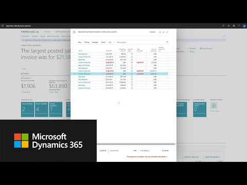 Watch Apply Payment to Entries Microsoft Dynamics 365 Business Central
