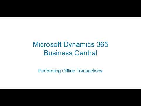 Watch Performing Offline Sales in Microsoft Dynamics 365 Business Central