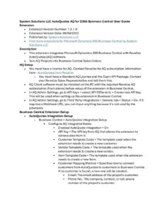 AutoQuotes AQ for D365 Business Central User Guide pdf