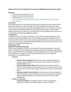 Credit Card Processing for D365 Business Central User Guide pdf