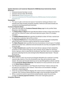 Customer Rewards for D365 Business Central User Guide pdf