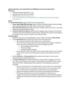 Label Printer for D365 Business Central User Guide pdf