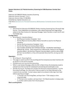 Mobile Inventory Scanning for D365 Business Central User Guide pdf