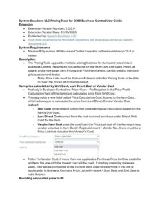 Pricing Tools for D365 Business Central User Guide pdf