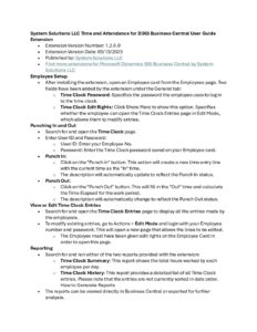 Time and Attendance for D365 Business Central User Guide pdf