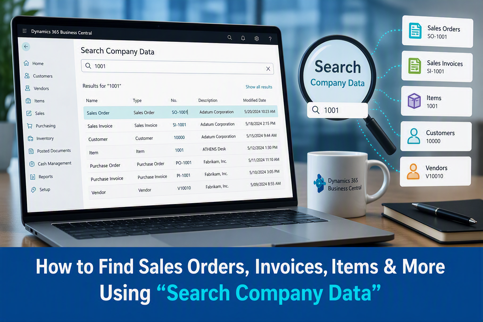 Home 42 Search Company Data in 365 Business Central